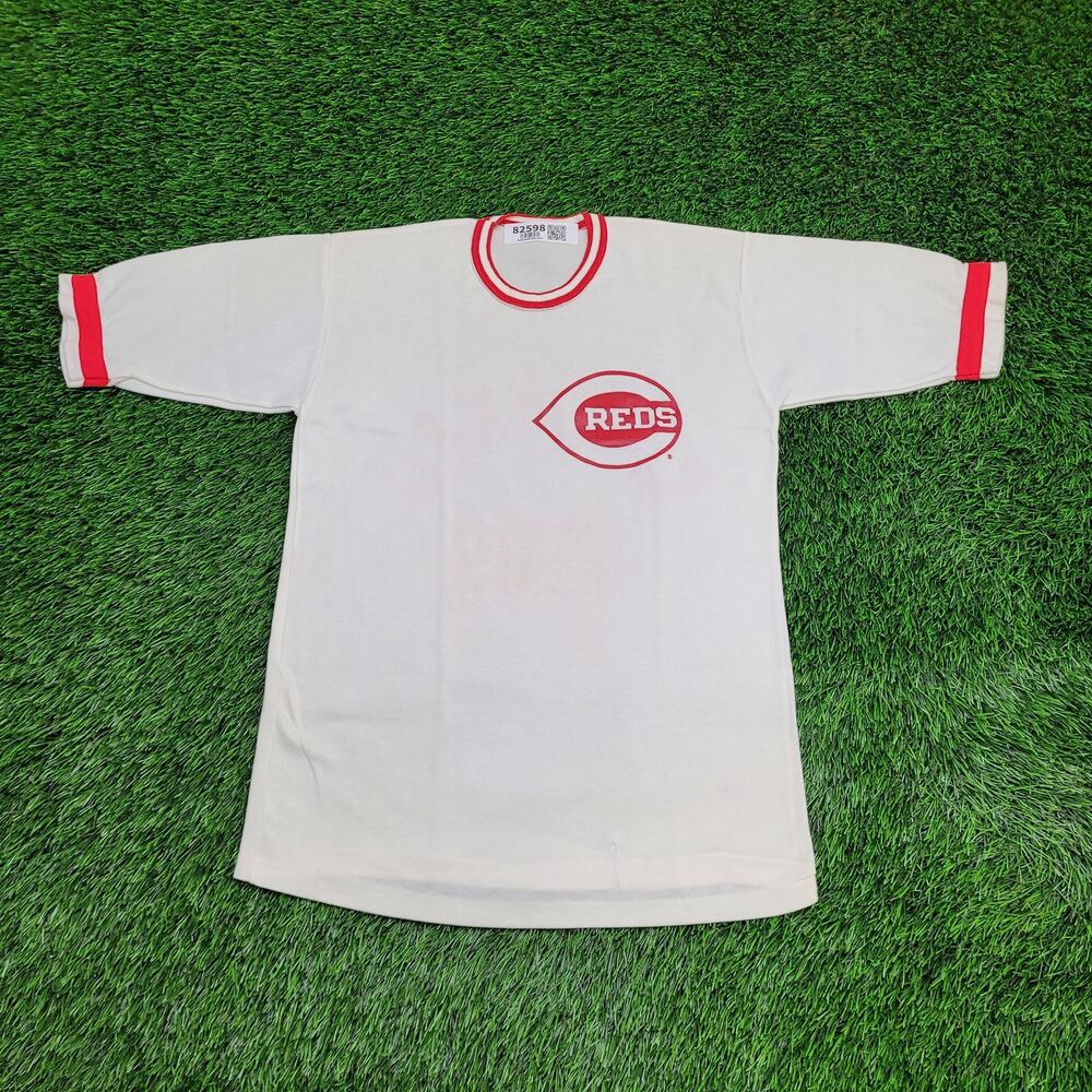 Vintage 80s Cincinnati Red Ringer Shirt XS/S 18x26 Baseball